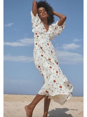 knee length dresses for ladies Italia Azure Gathered Waist Maxi Dress White– Selfie Leslie
